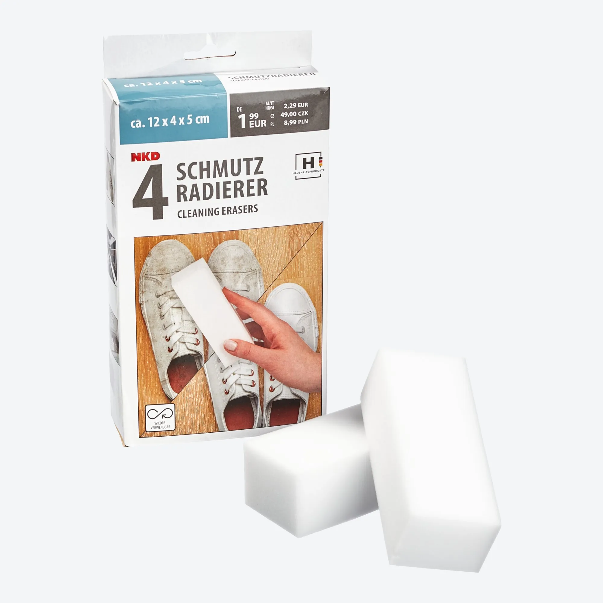 Schmutzradierer, ca. 12x4x5cm, 4er-Pack