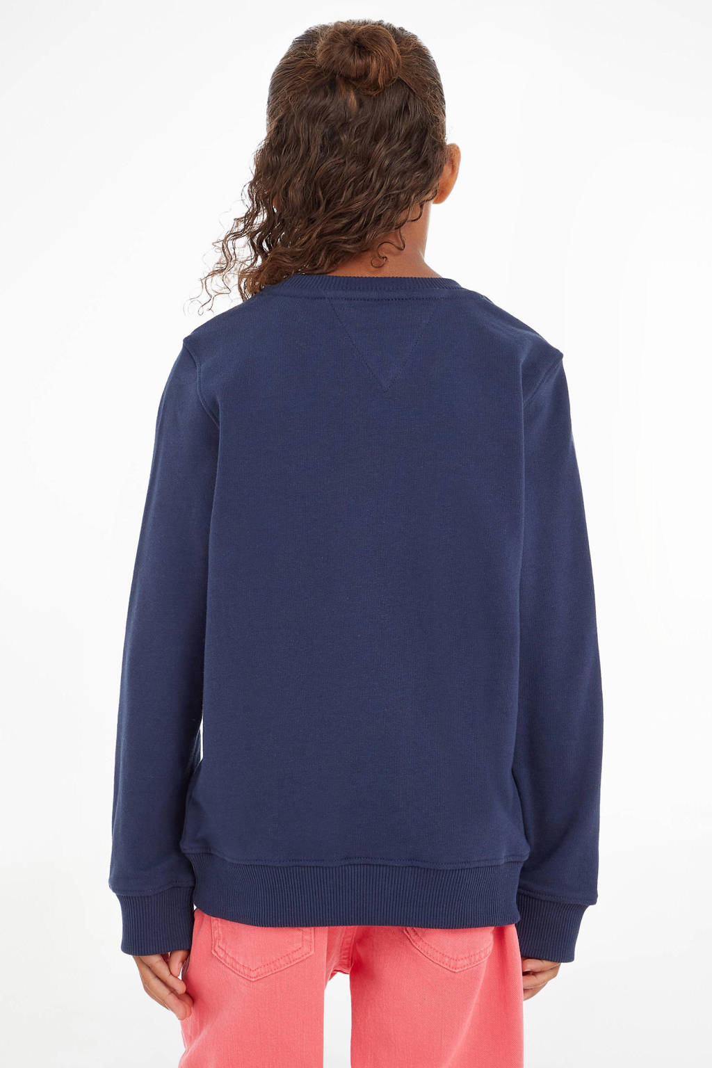 Tommy Hilfiger unisex sweater met logo donkerblauw