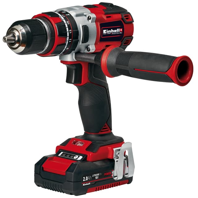 Akku-slagbore-/skruemaskine med 2 × 18 V 2,0 Ah-batteri og oplader