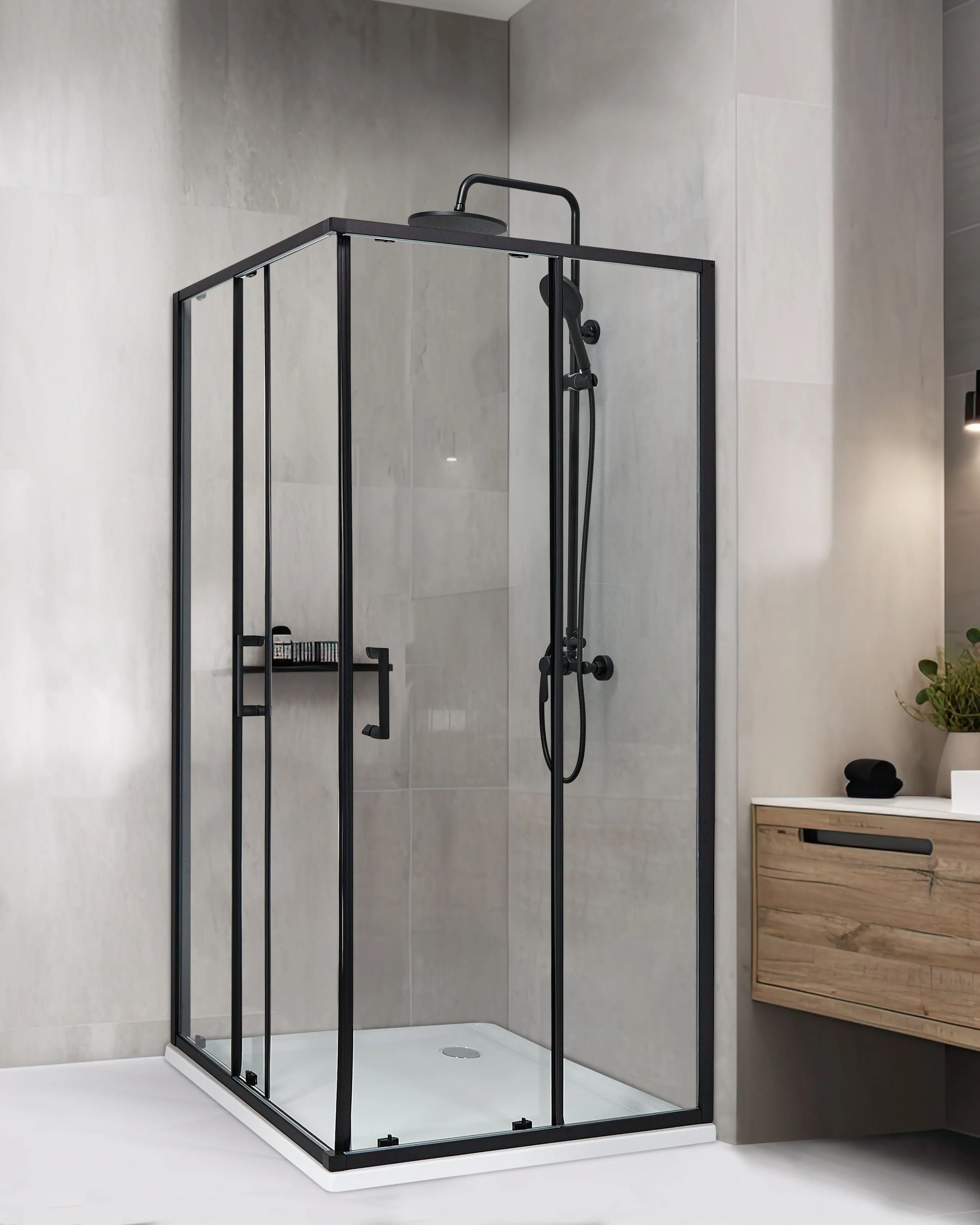 Douchecabine TELA 90 x 90 x 185 cm Zwart