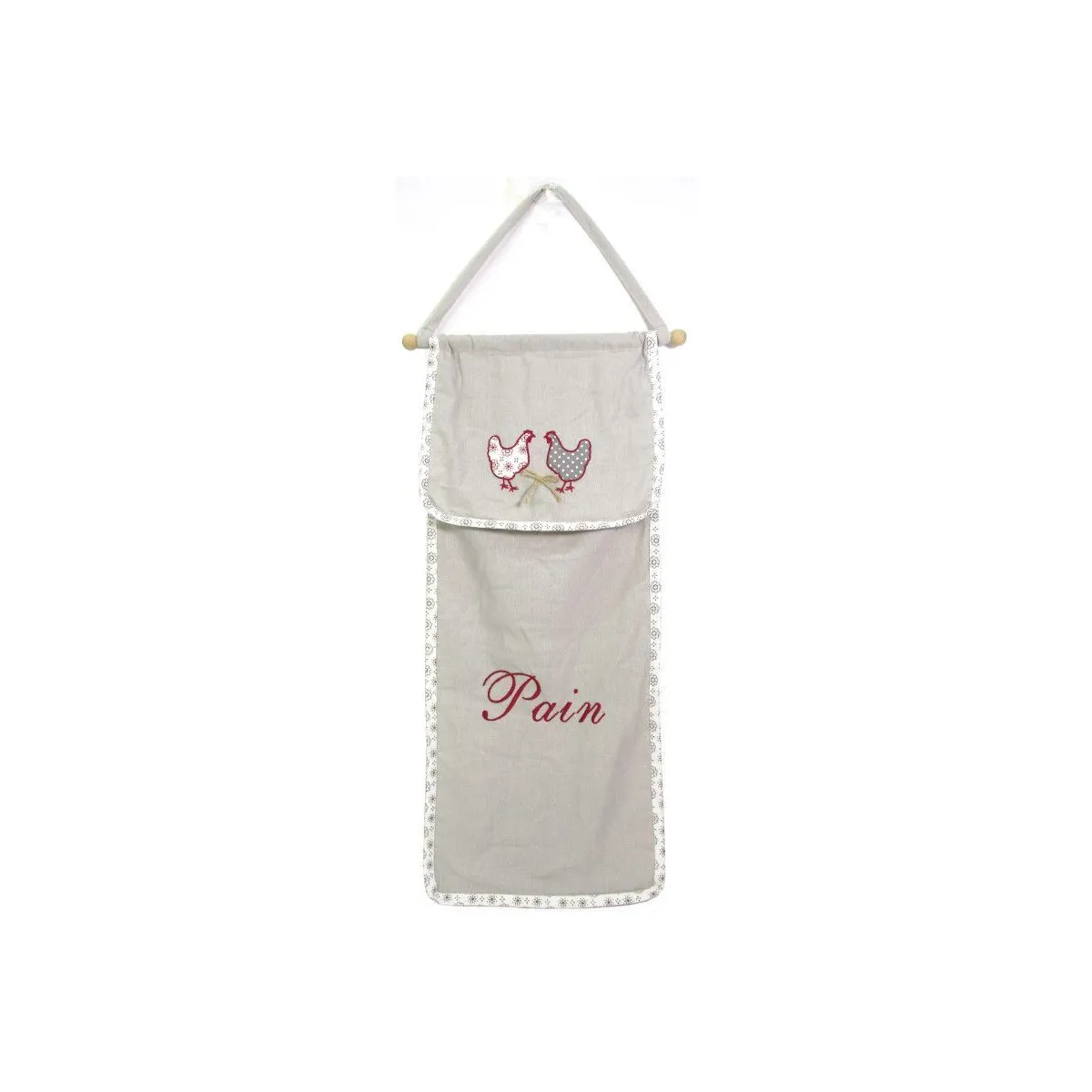 Aubry Gaspard Huche à Pain en Coton et Lin - Motif Poule
