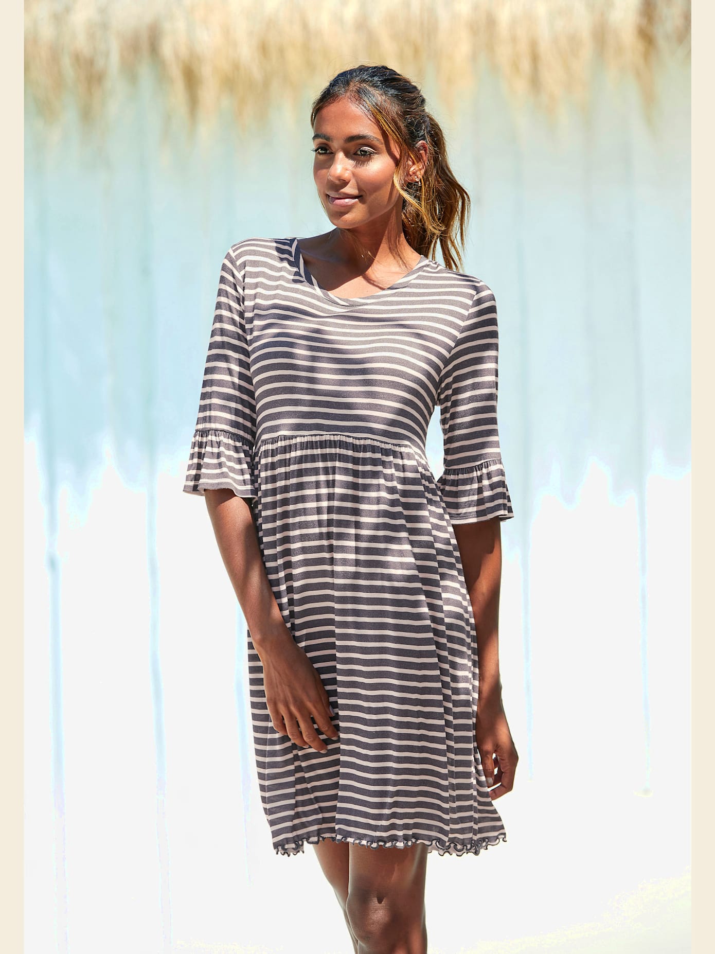 Chemise de nuit robe de nuit courte à motif