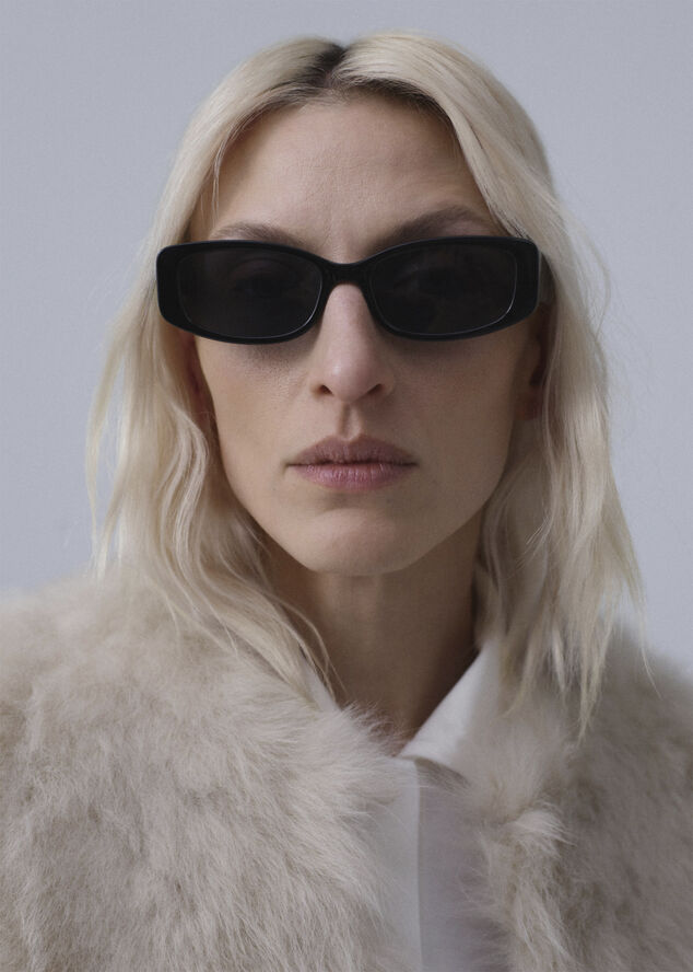 MANGO Rectangular sunglasses Black