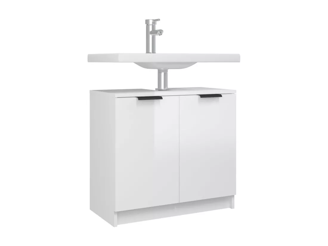 Armoire de salle de bain Blanc brillant 64,5x33,5x59 cm
