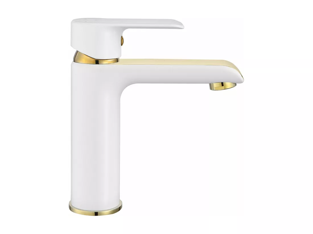 Robinet De Lavabo Rea My1805-2Wg Bloom Low White/Gold