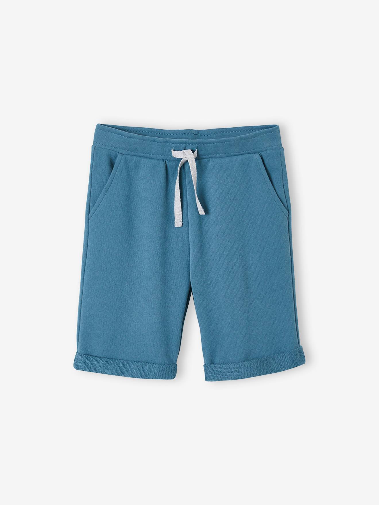 Bermuda infantil lisa de lã azul-escura