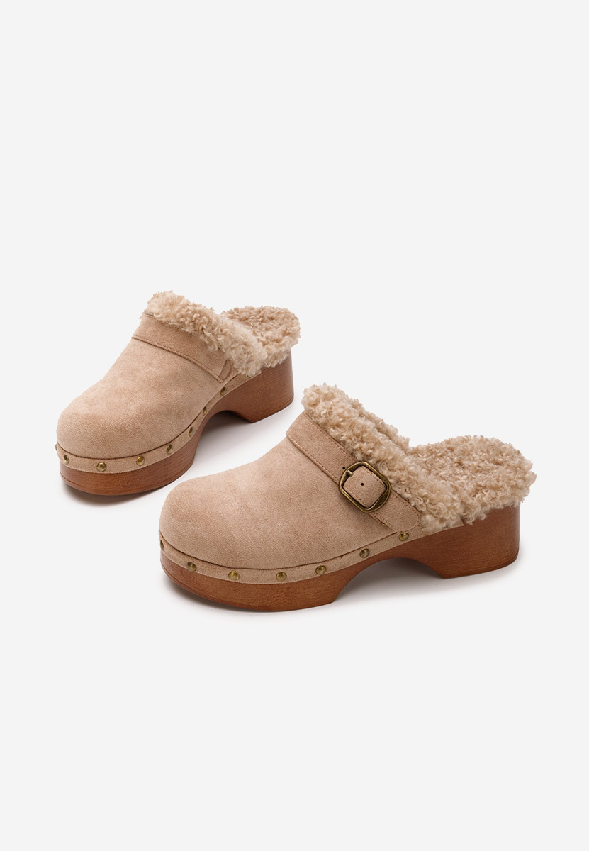 Sabots à talon kaki Mieko