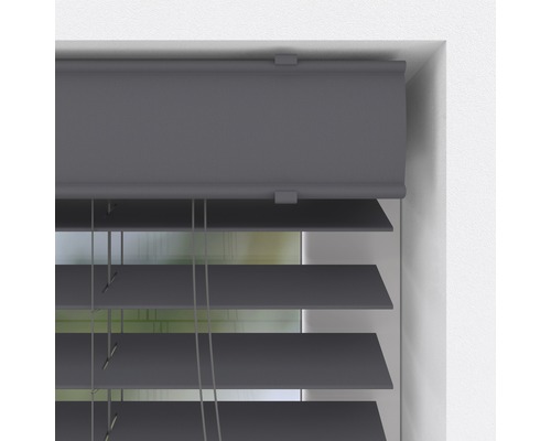 PVC-jaloezie, houtlook, antraciet, 60x130 cm