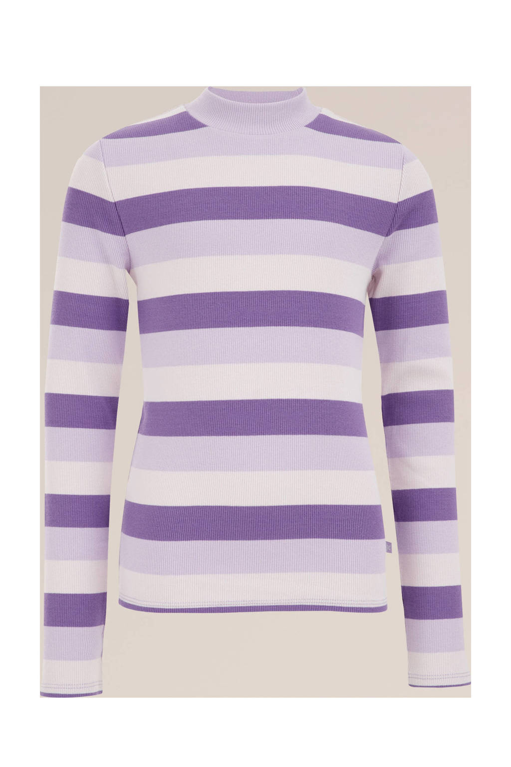 WE Fashion gestreepte longsleeve groen