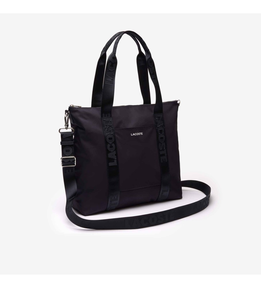 Bolsa tote roxa escura da Lacoste