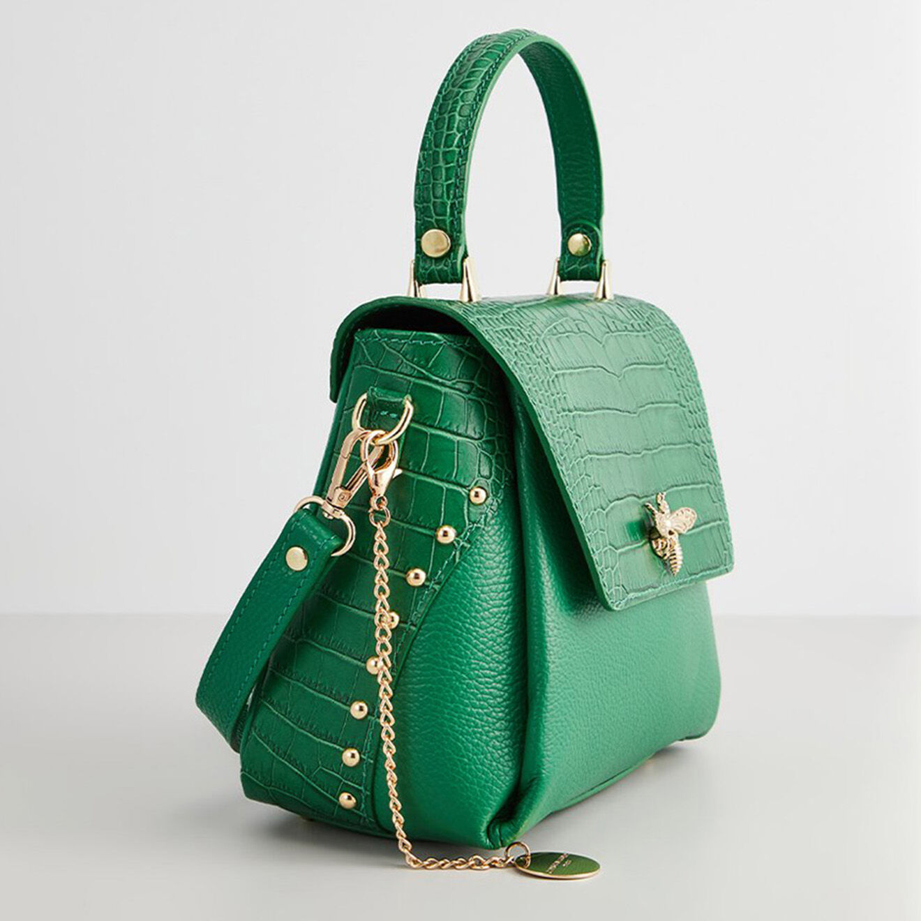 Christian Laurier Sac à main en Cuir Yasmin vert foncé - 22x19.5x10 cm