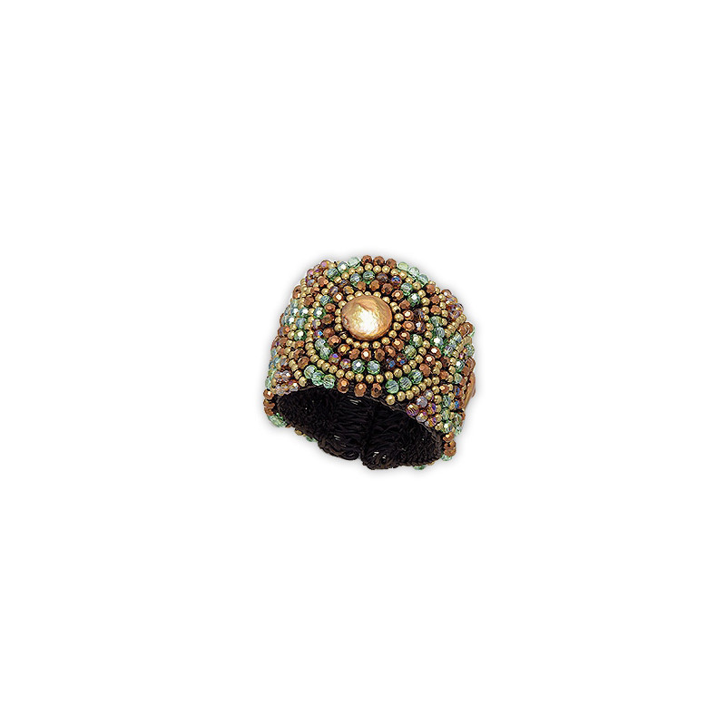 Bracelet Perles et Cristal Doré