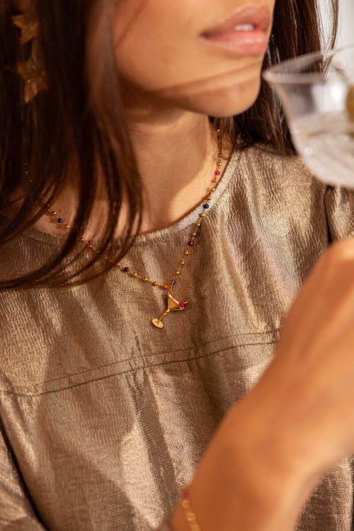 Starry ketting met gekleurde kraaltjes & cocktail