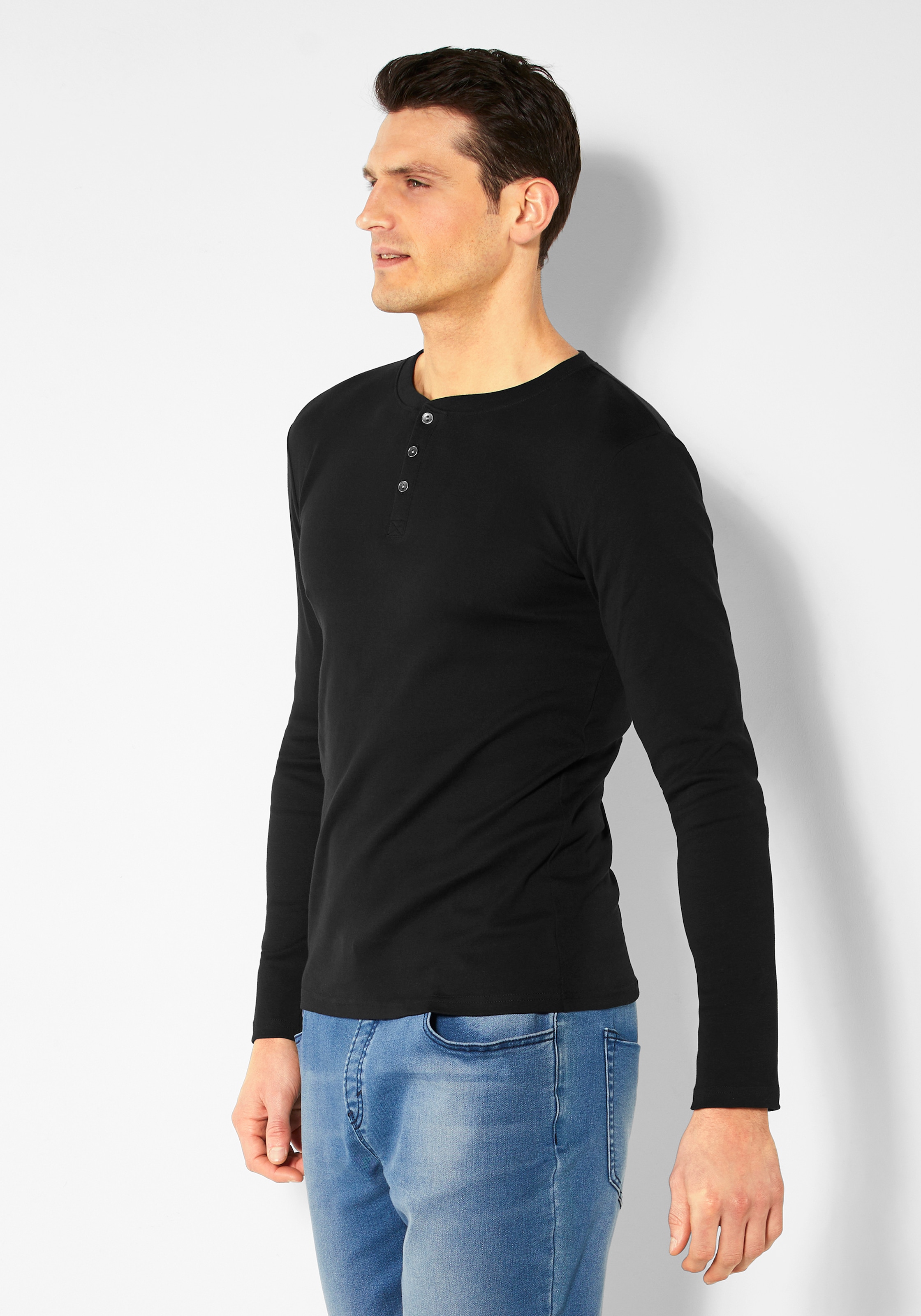 H.I.S Langarmshirt , mit aufwendiger Knopfleiste