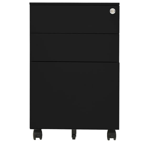 vidaXL Mobilt arkivskap svart 39x45x60 cm stål