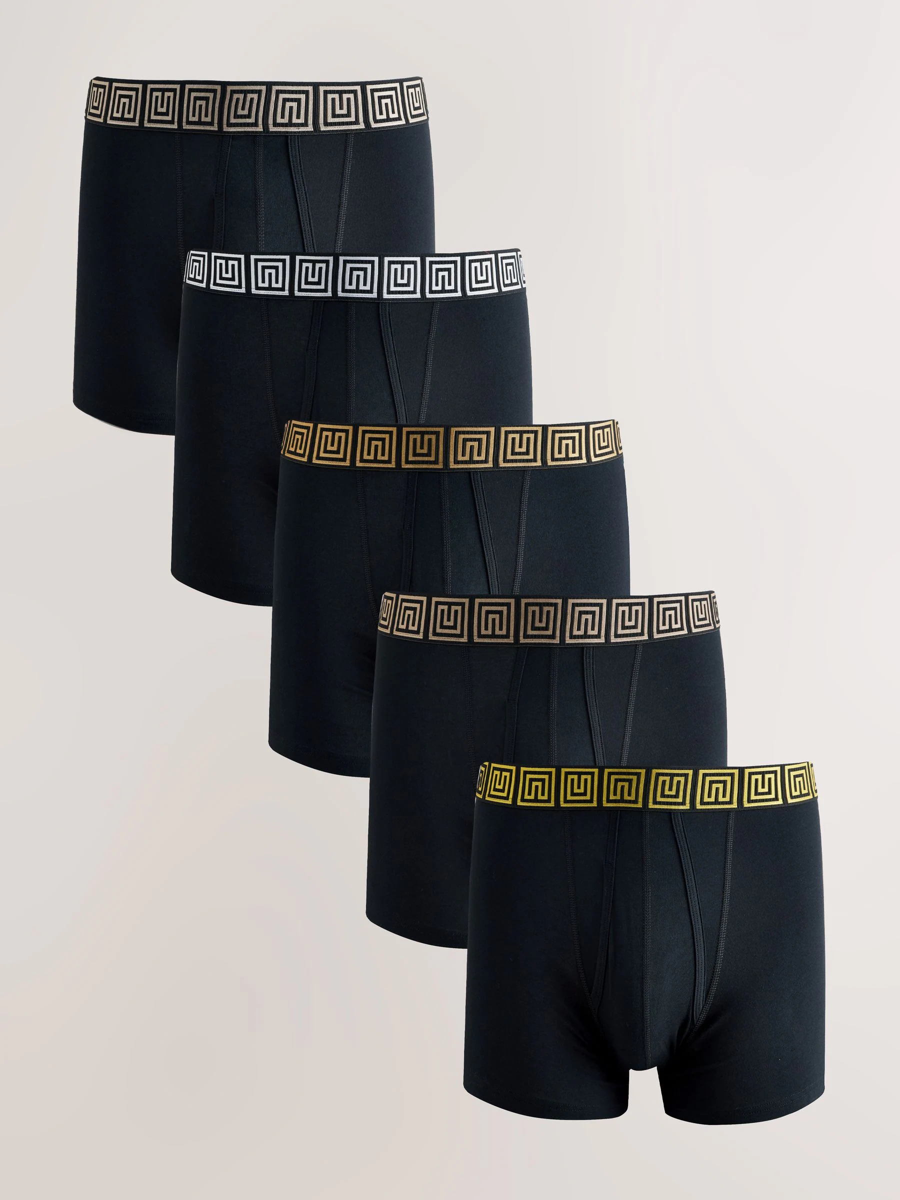 Zwarte taillebanden met metallic motief - Boxershorts van katoenrijk materiaal met A-voorkant