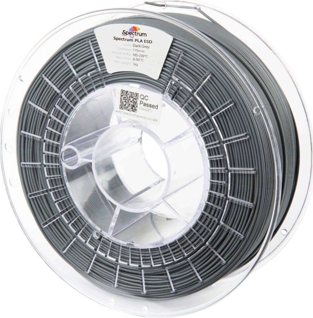 Spectrum  PLA ESD Dark Grey, 1,75 mm / 1000 g    Antistatisches PLA Filament für sensible Elektronik in Dark Grey