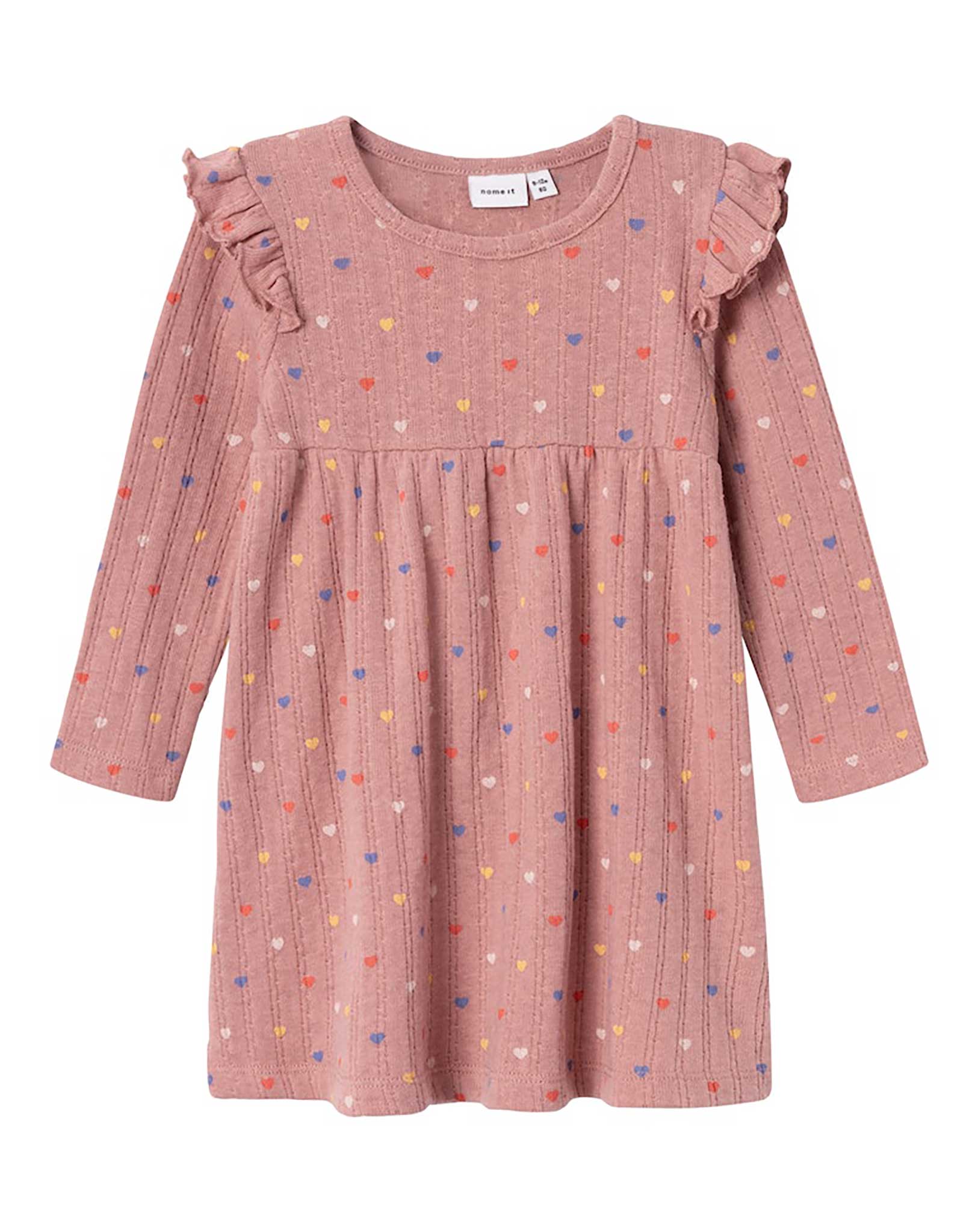 Langarm-Kleid NBFBELLAS HEARTS in ash rose