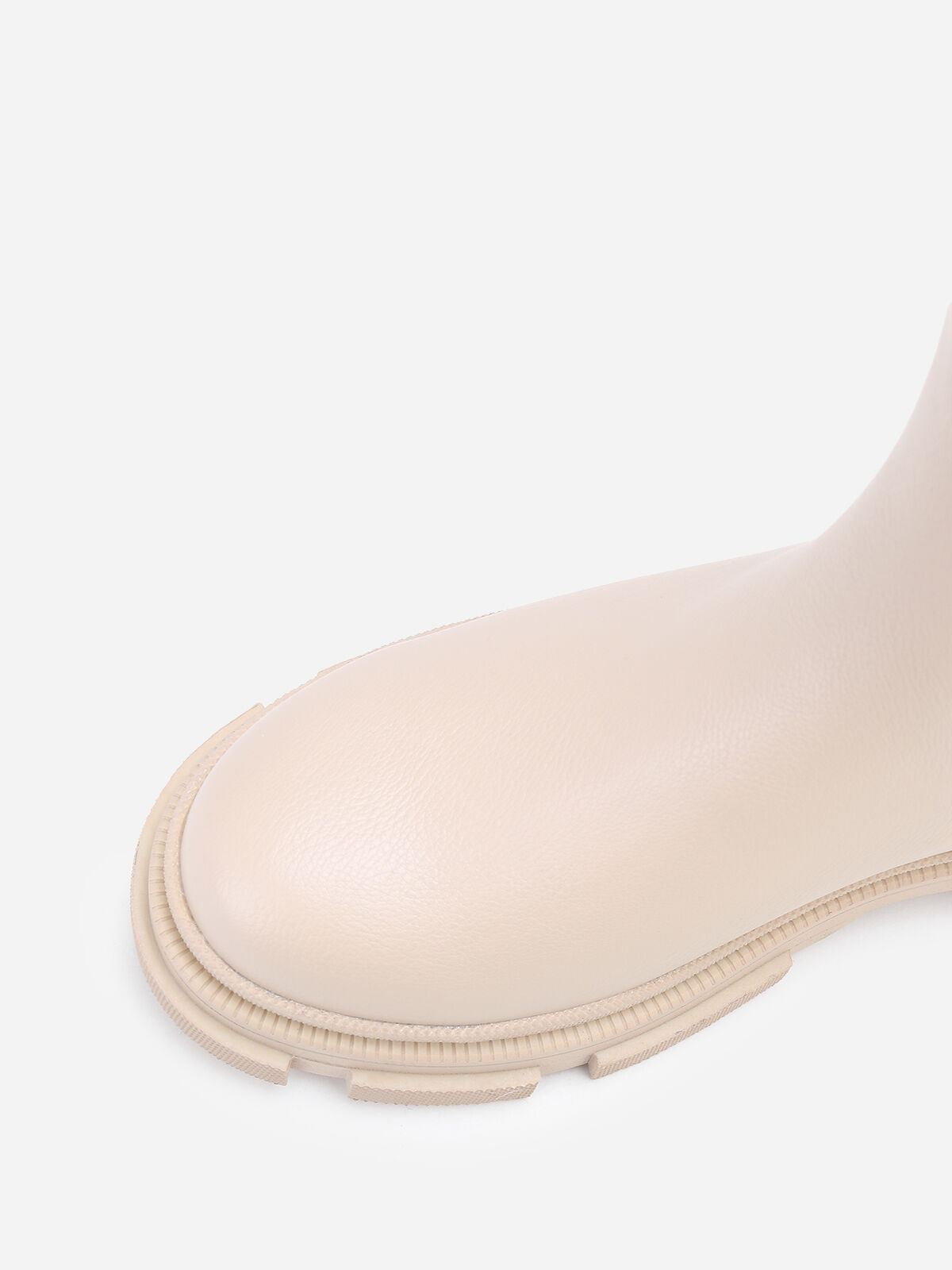 Bottines chelsea stretch et crantées- Beige