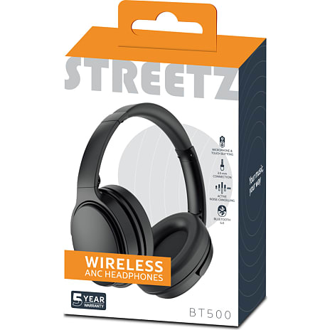 STREETZ BT500 trådløse on-ear høretelefoner - sort