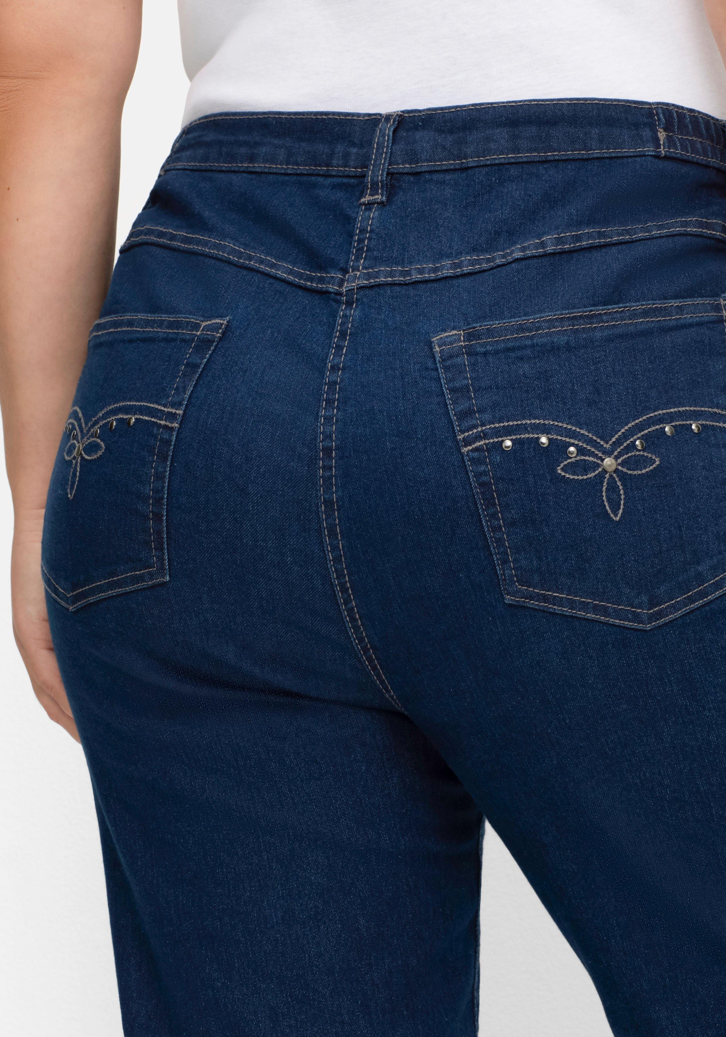 Gerade Jeans mit seitlichem Stretchbund