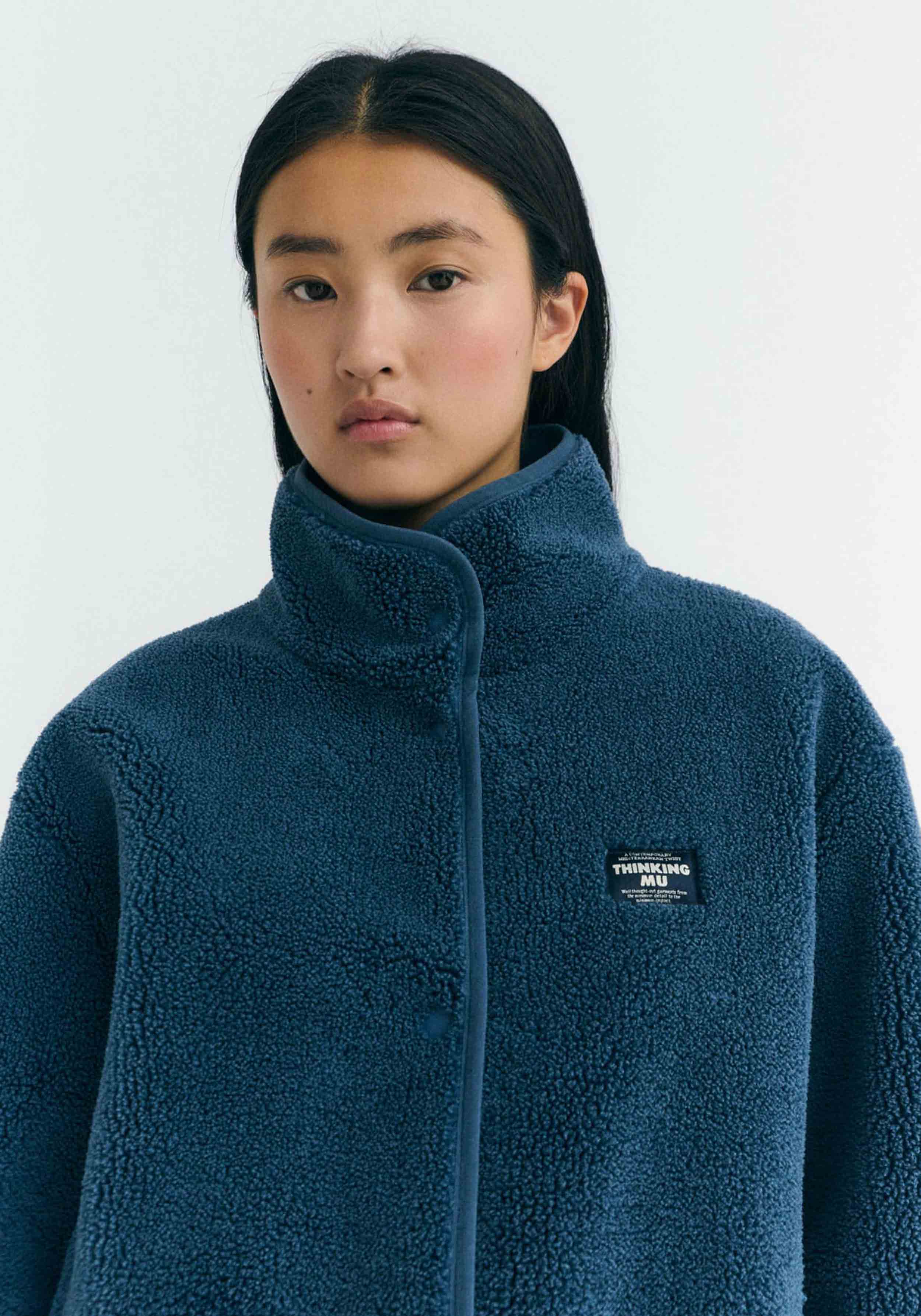 Thinking Mu Jacke Kourtney Fuzz Blue