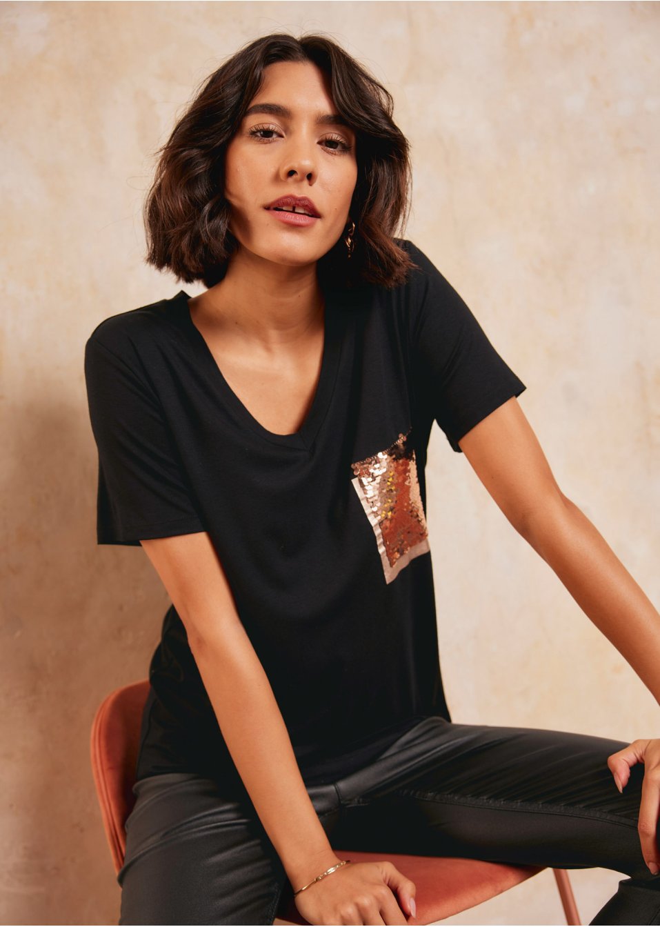 T-shirt à paillettes