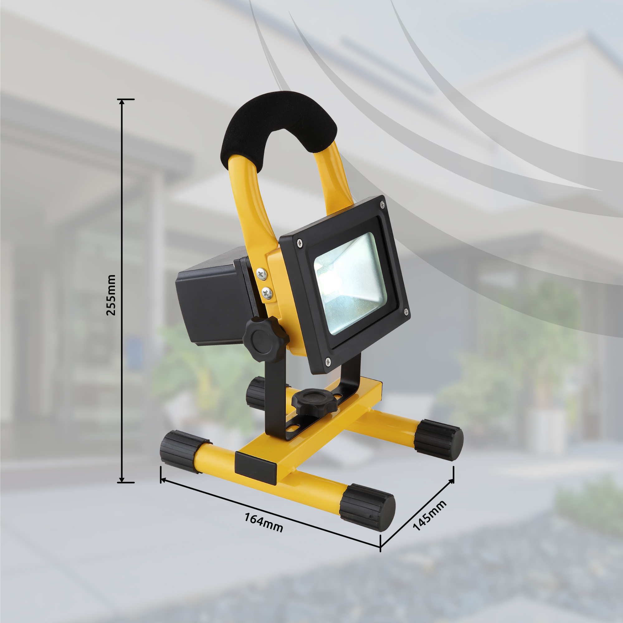 LED-Akku-Baustrahler - gelb-schwarz - 22,5 cm