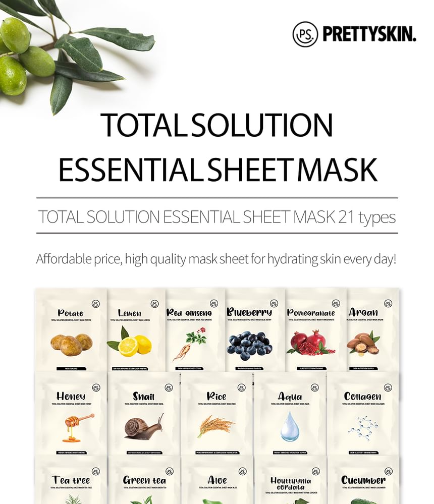 Mooie huid - Total Solution Essential Sheet Mask - 21 soorten