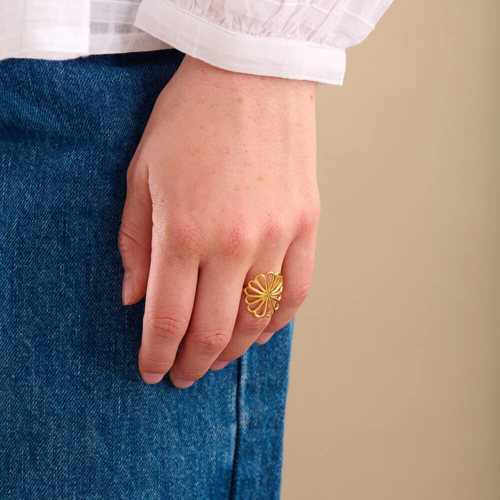 Pernille Corydon  Large Bellis ring - forgyldt