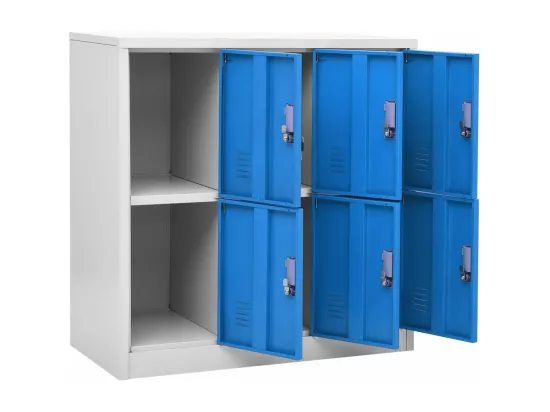 Armoire à casiers Gris clair et bleu 90x45x92,5 cm Acier