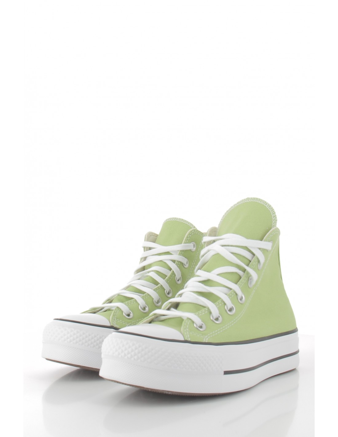 converse Sneakers montantes compensées femme ctas lift hi vitality green/white/black