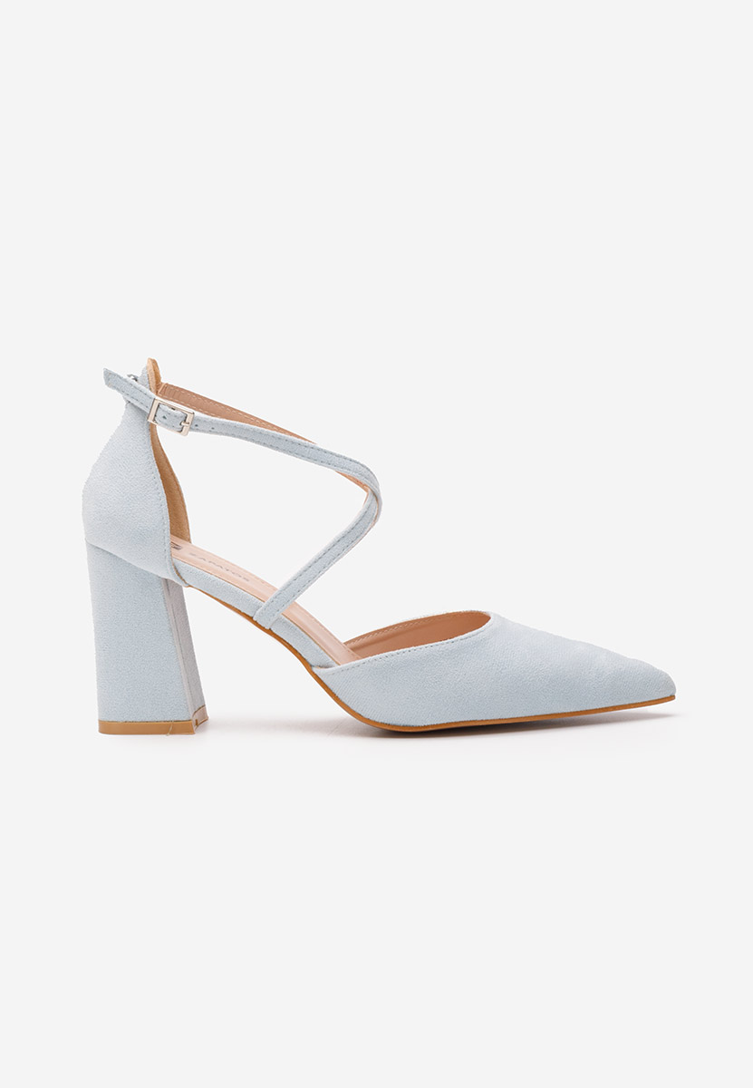 Chaussures à talon épais bleus Demitra