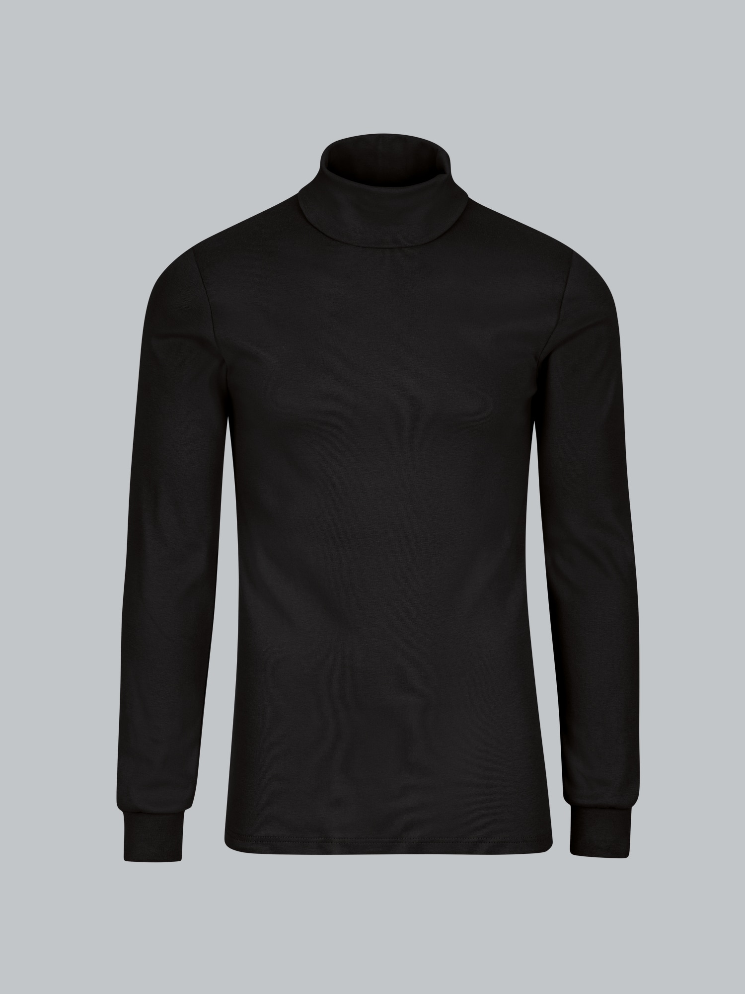 Langarm Ski/Sportrollkragenpullover Schwarz