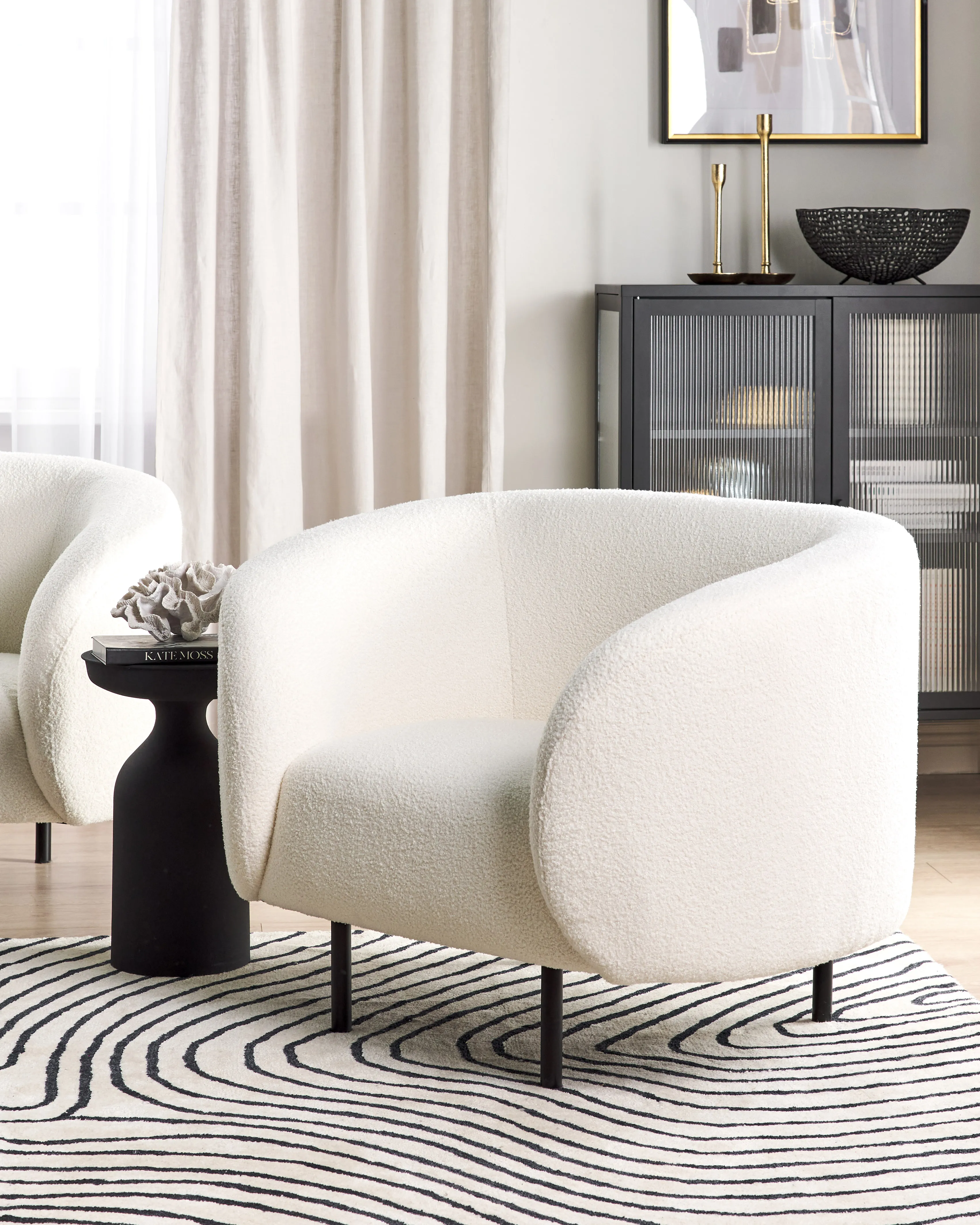 Fauteuil LOEN Bouclé Wit