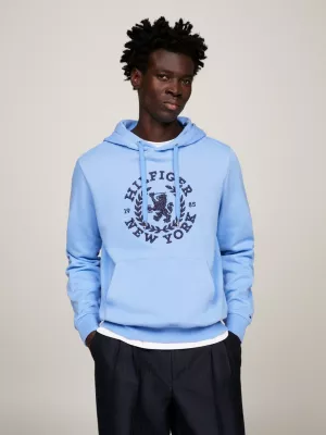 Moletom com capuz oversized com logo Crest