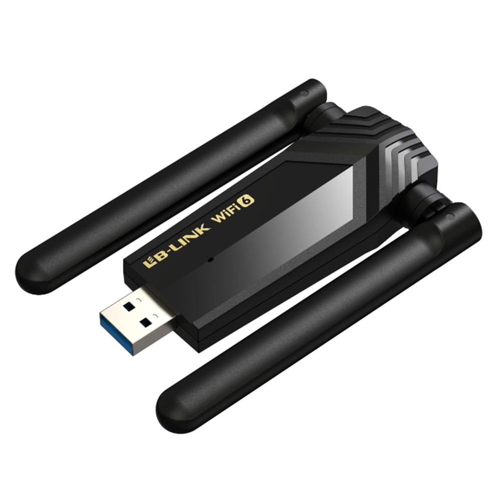 (1200Mbit/s) AX1800 5Ghz / 2.4Ghz Dualband USB 3.0 WLAN / WiFi Stick Dongle Netzwerk Adapter - Schwarz