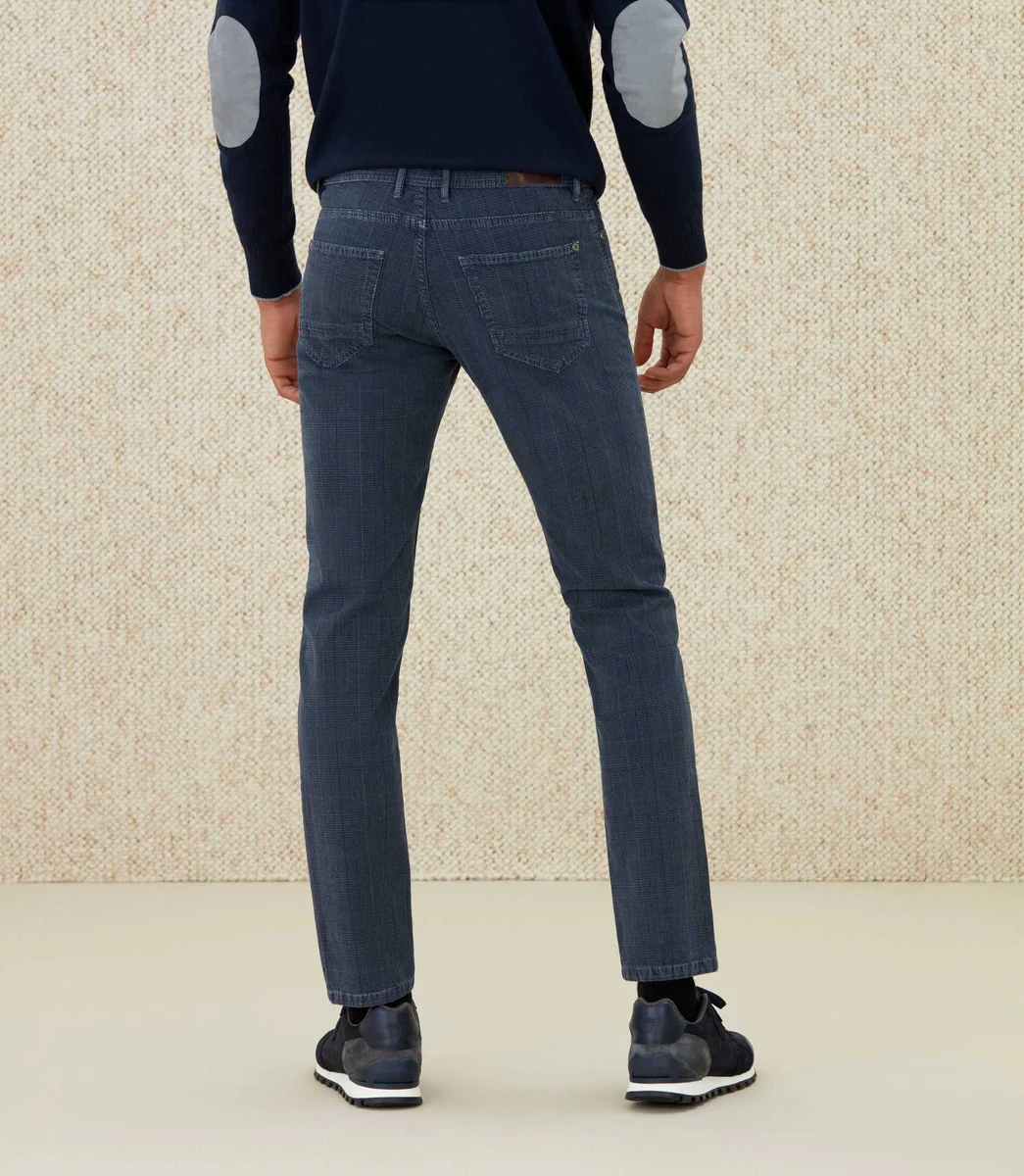 Pantalon à carreaux marine 