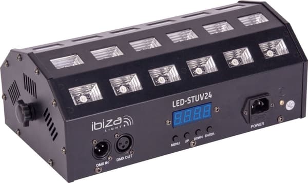 Ibiza LED bar UV+hvit 24 x 3 watt