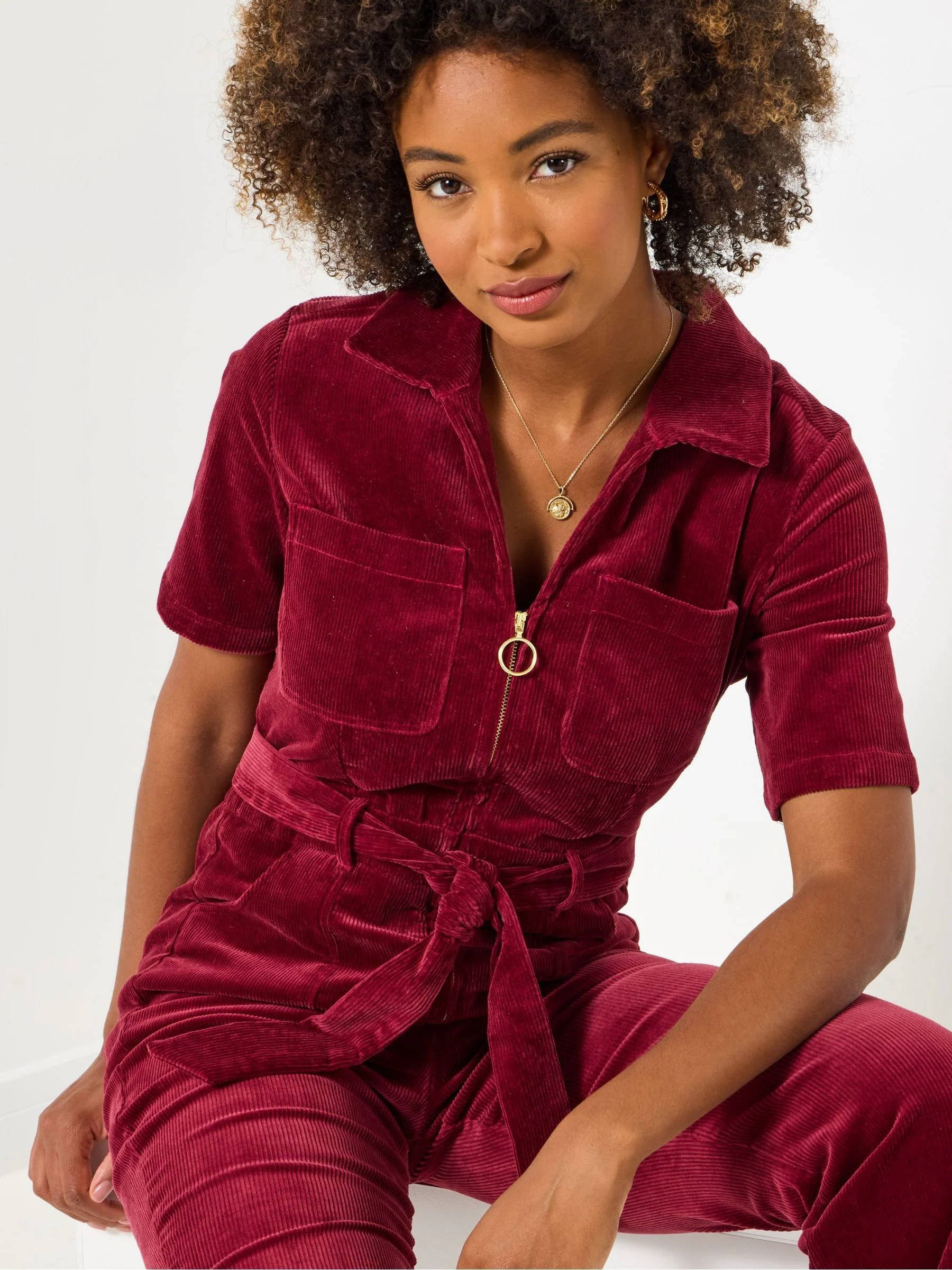Joe Browns Belted Bootcut Cord Jumpsuit