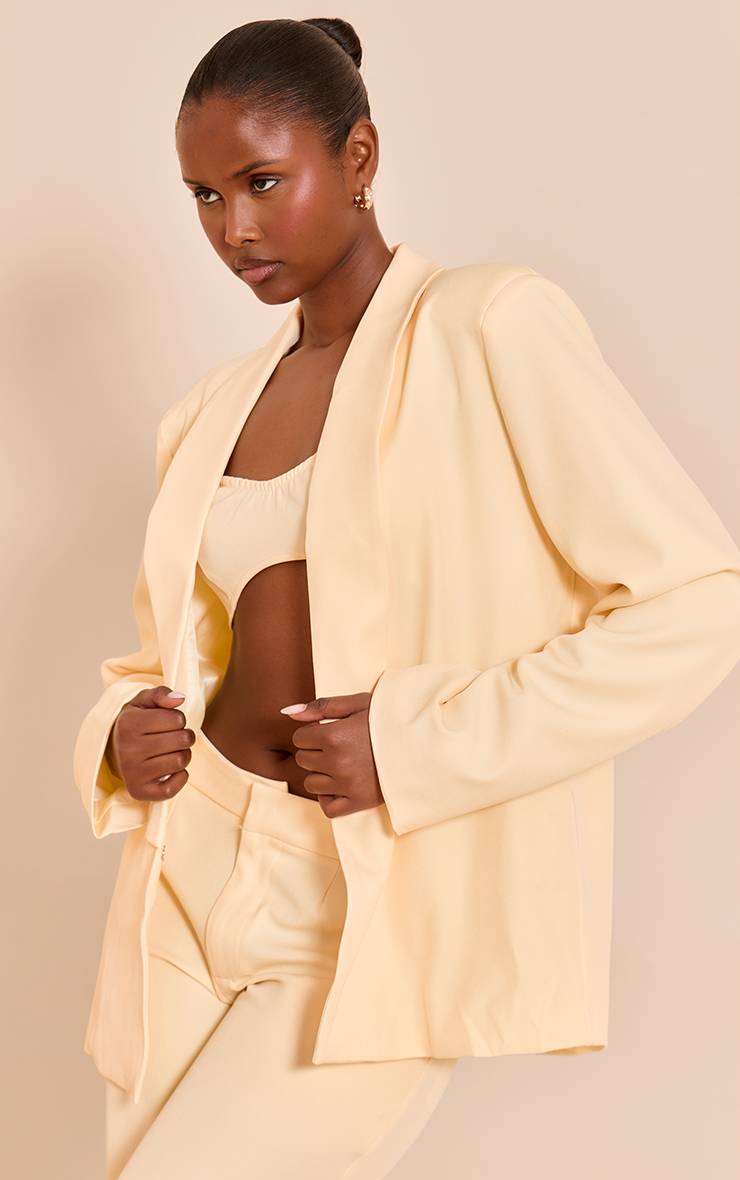 Butter Yellow Blazer Long Ajusté