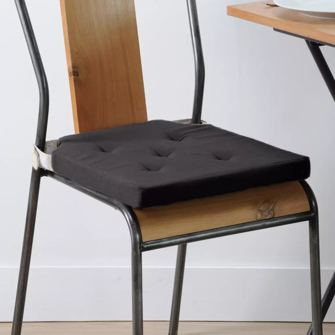 Galette de chaise carrée scratch (40 x 40 cm) Duo Noire