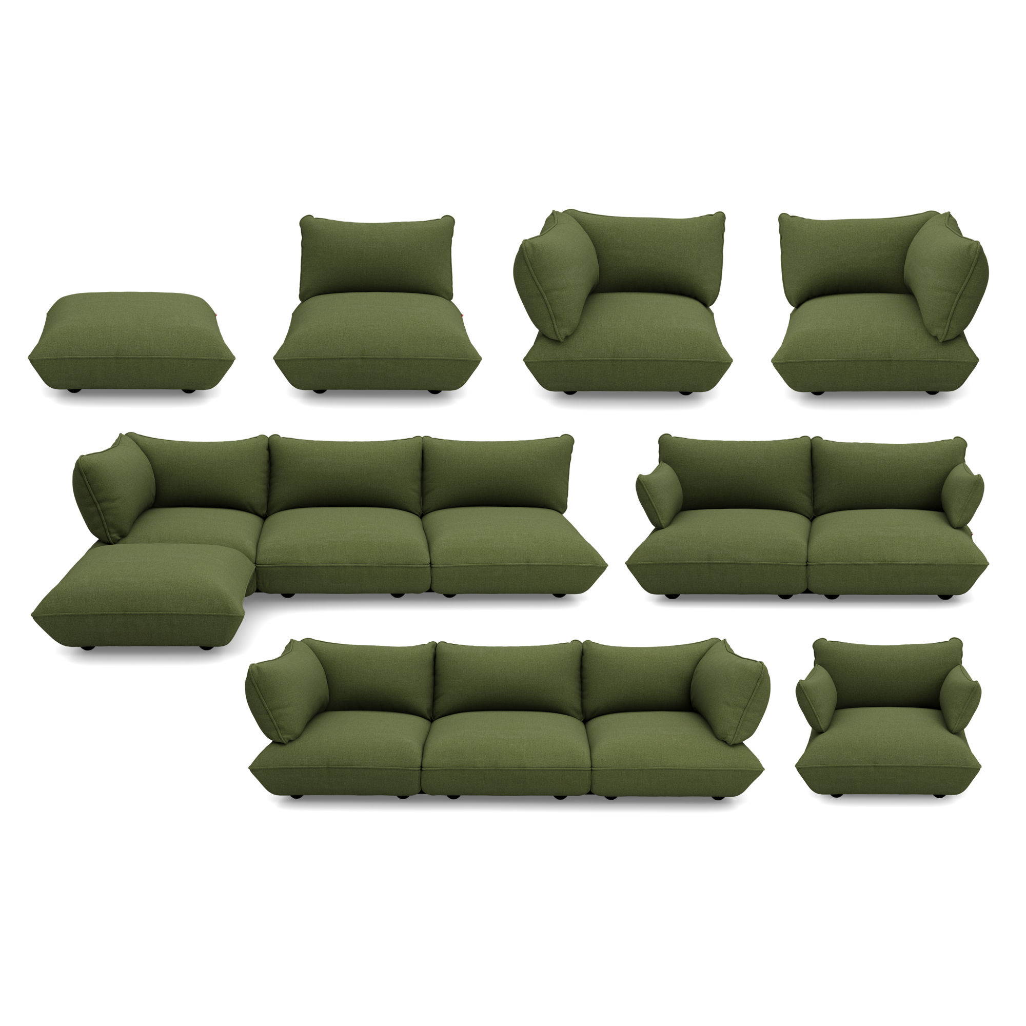 Hoekbank Sumo boucle recycled leaf green