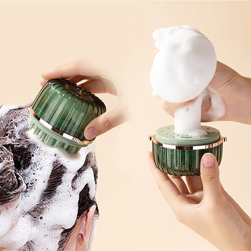 Home Simply - Siliconen hoofdhuidborstel met schuimzeepdispenser