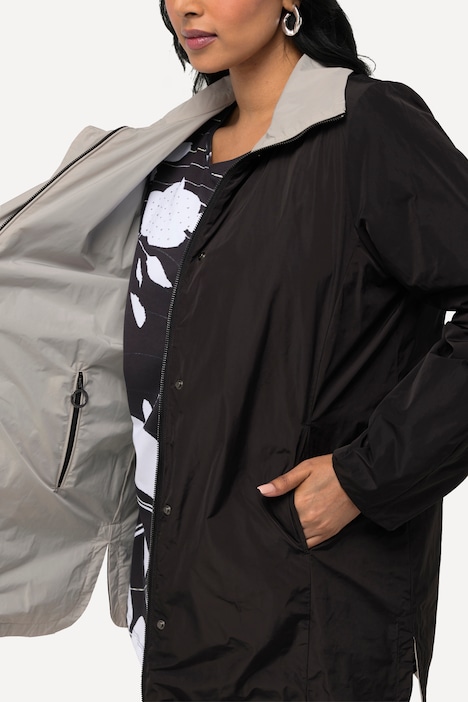Wendejacke, A-Linie, Stehkragen, Taschen