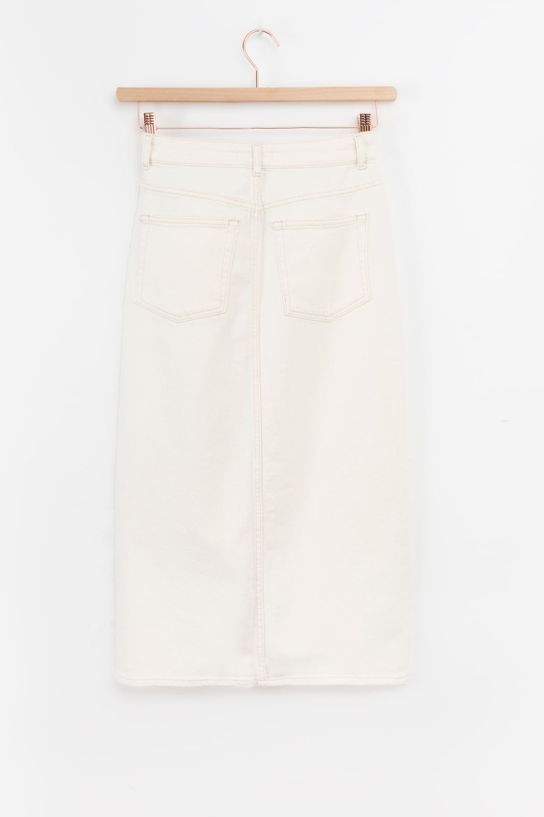 Witte denim rok met split