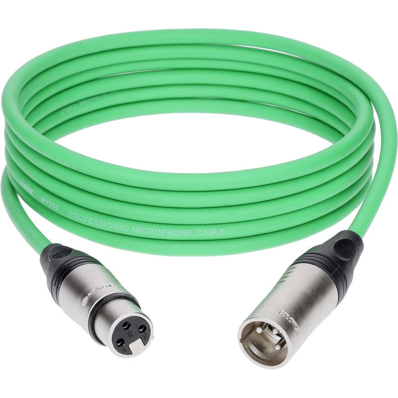 Klotz M1 K GN microfoonkabel 3p XLR F/M groen 15 meter