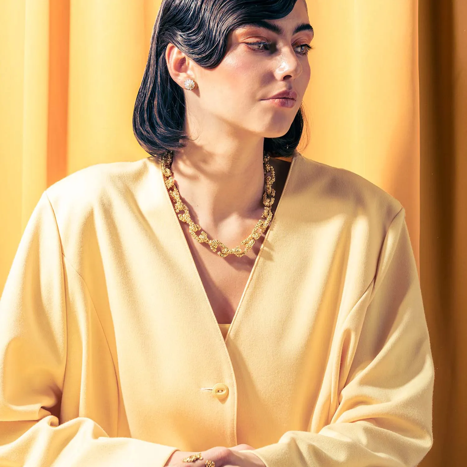 House of Vincent Chain Of Riddle Halskæde 14 kt. Forgyldt Messing VJ095-UNG