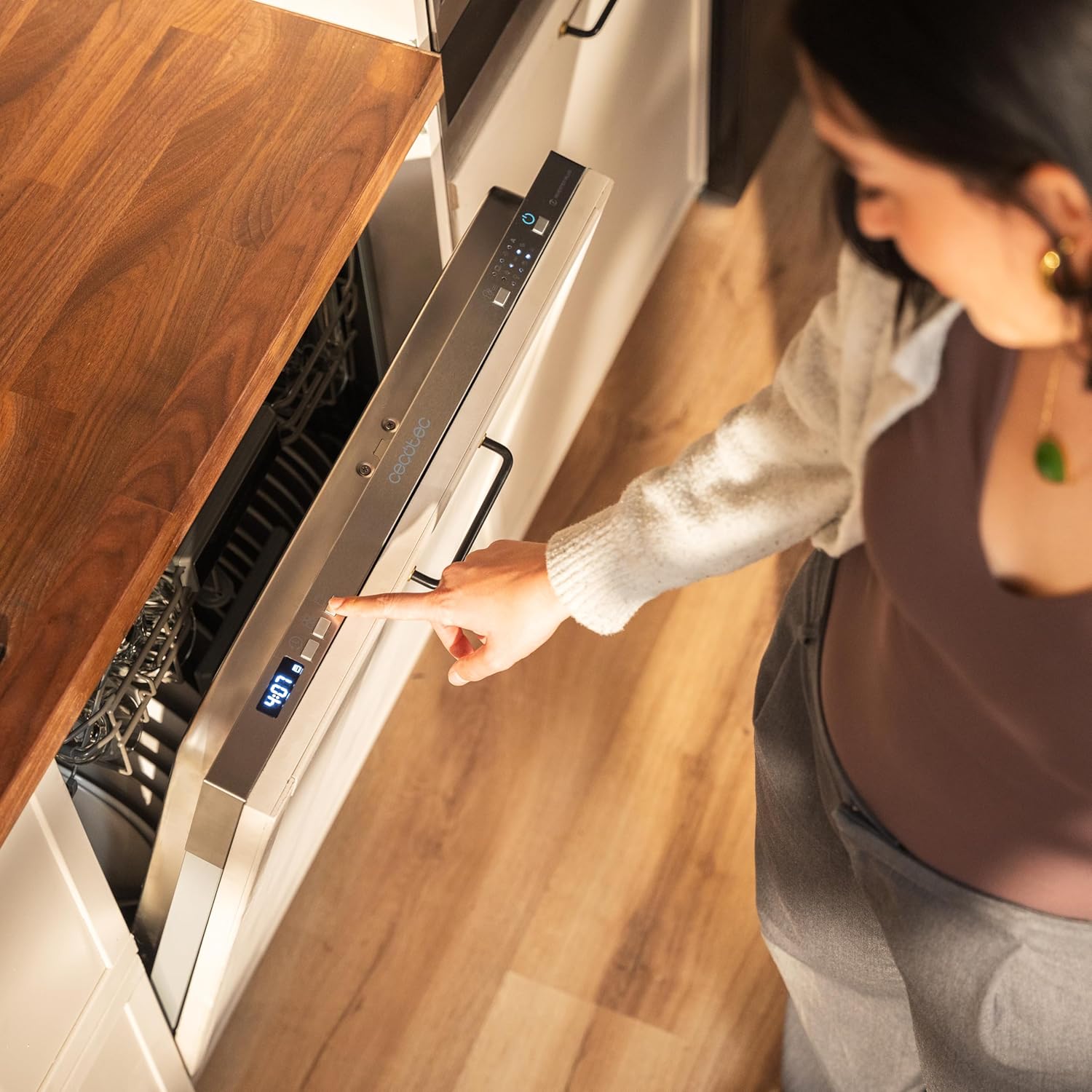 Cecotec Einbau-Geschirrspüler 60cm Bolero Aguazero 6500 Full-BI C. 15 Maßgedecke, dritte Schublade, niedriger Energieverbrauch, 6 Prog, Dual Zone Wash, O2 Dry, Inverter Plus Motor, Startzeitvorwahl