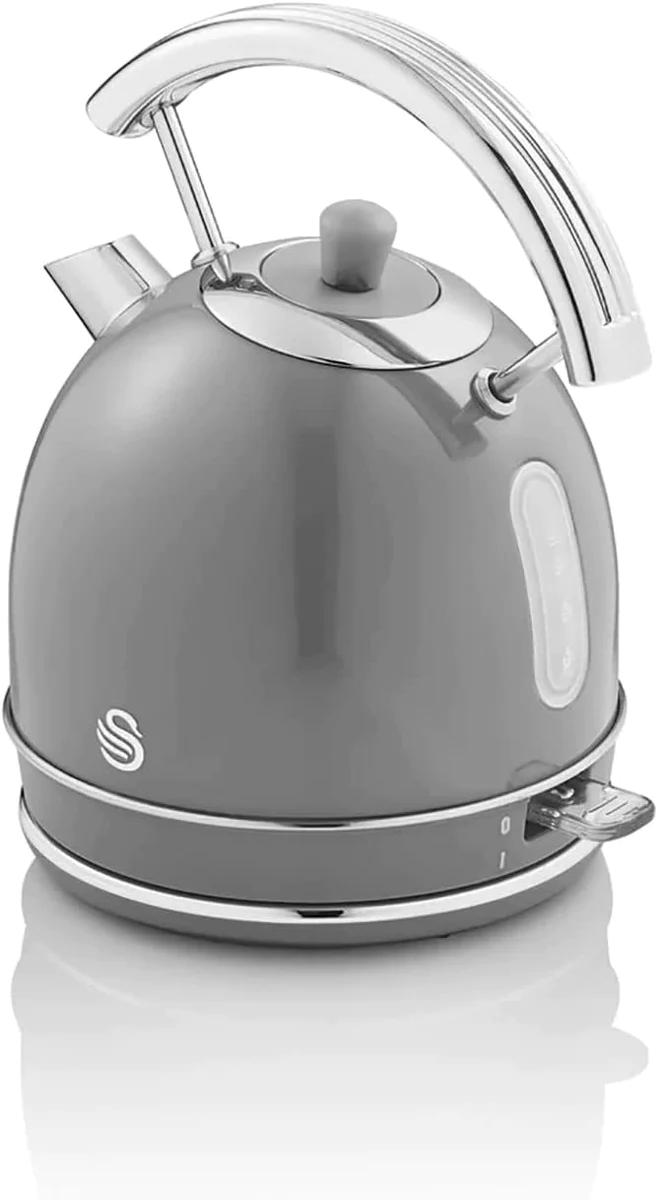 Retro Bouilloire, 1,8 L, Acier Inoxydable sans BPA, Résistance Cachée,